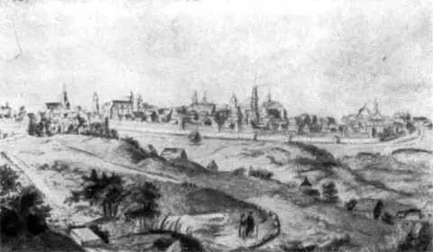 Вид города Фрейберга Гравюра XVIII века Часть проспекта по Неве между Зимним - фото 30
