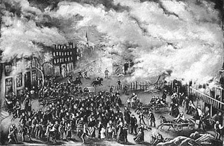 Большой пожар в Чикаго 1871 г Гравюра XIX в День 8 октября 1871 года никак - фото 57