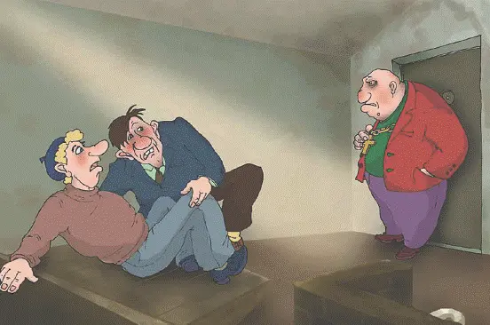 Неожиданно Махновский подскочил к Ивану и вдавил песочные часы в нос слесаря - фото 16