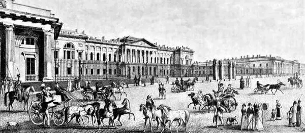 А Плюшар Михайловский дворец 1820 г Огромная стройка на Неве у Крюкова - фото 79