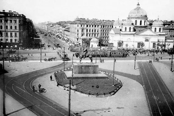 Площадь Восстания Знаменская с церковью Знамения 1929 г Площадь - фото 67