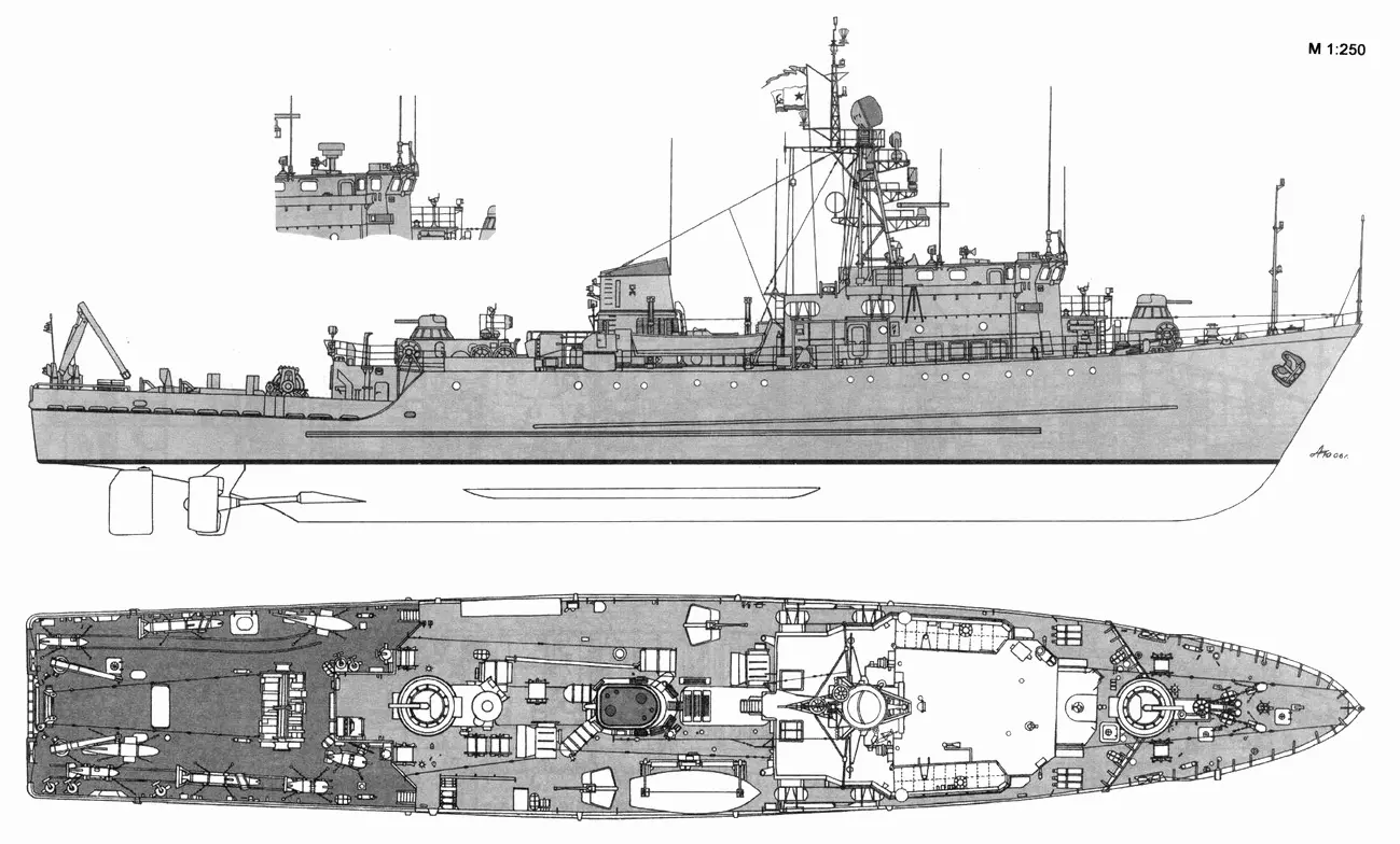 Морской ТЩК пр 266М вооруженный двум я 25мм АУ2МЗМ На врезке - фото 11