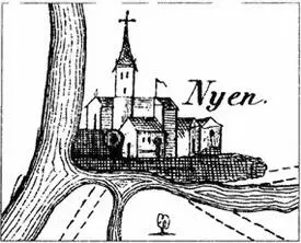 Ниен на карте начала XVII века В 1642 г Ниэн получил городской герб лев - фото 4