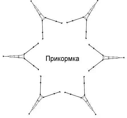 Рис 11 Мережи расположенные звездой вокруг прикормленного места - фото 12