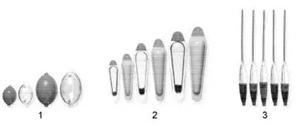 Рис 22 Поплавки для ловли спиннингом на мух 1 водоналивные 2 - фото 23
