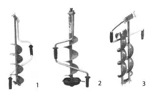 Рис 2 Ручные ледобуры 1 ленинградский 2 шведской фирмы Mora 3 - фото 2