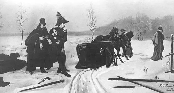 27 января 1837 г Дуэль Пушкина с Дантесом Художник ПФ Пирожков При падении - фото 248