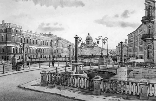 Поцелуев и Краснофлотский мосты Акварель художника В Парамонова В - фото 35