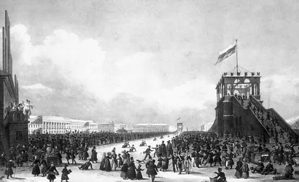 Народные гуляния на Марсовом поле Гравюра на дереве А Даугеля 1869 г - фото 95