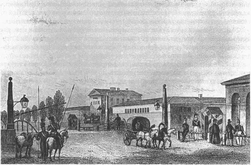 Московская застава Гравюра по рисунку А Горностаева 1830е гг После - фото 85