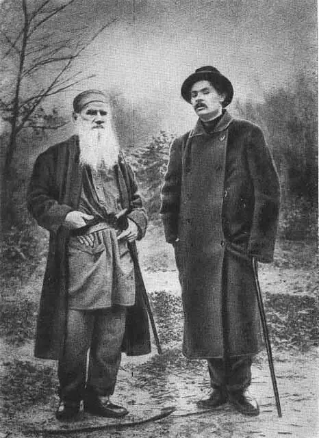 A M Горький и Л Н Толстой Ясная Поляна 1900 год А М Горький и Ф И - фото 7