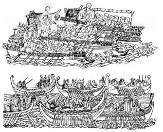 Либурны и триремы Рельеф колонны Траяна Строительство либурн римляне - фото 117