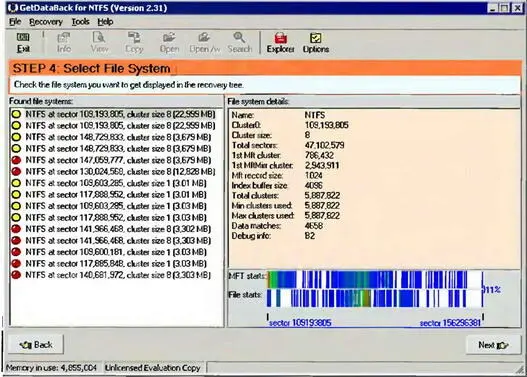 Рис 215 Внешний вид GetDataBack Программа сканирует MFT и выводит все файлы - фото 22