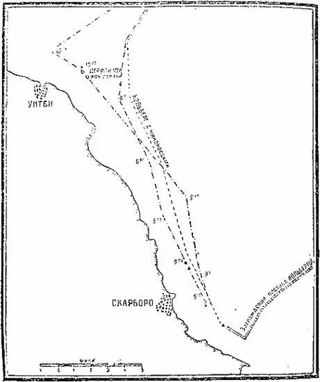 Схема 2 Обстрел Скарборо и Уитби 16 декабря 1914 г Дозорные отряды побережья - фото 1