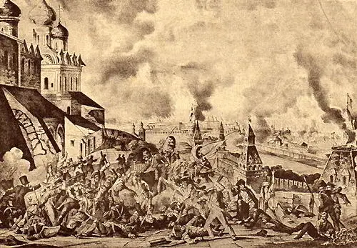 Пожар Москвы во время нашествия французов 2 сент 1812 г Нем лубочная грав - фото 98