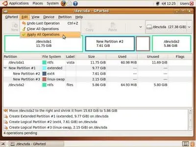Нажимаем Apply После выполнения всех операций закрывай окно GPartedи - фото 12