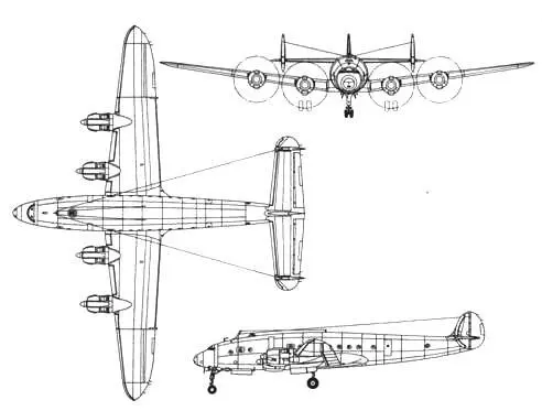 Lockheed С69 Constellation С69 Размах 375 м Длина 290 м Моторы - фото 154