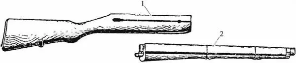 Рис 88Ложа 1 приклад 2 цевье Рис 89Шомпол 1 рукоятка 2 - фото 89