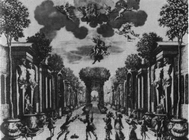 Декорация Торнелли к Андромеде Корнеля П Корнель Гравюра Жирарда 1684 г - фото 19