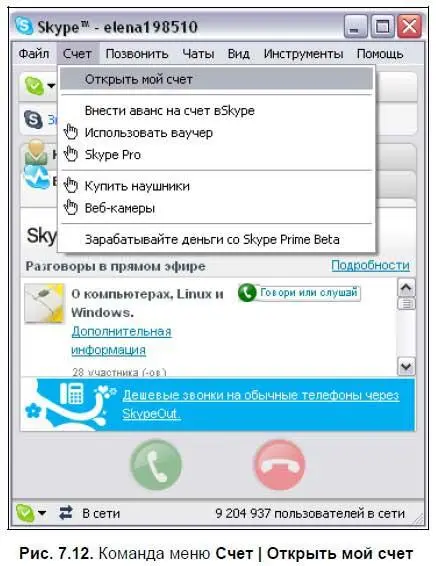 Откроется диалоговое окно для работы со счетом содержащее следующие вкладки - фото 317