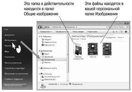 Например в библиотеку Изображениявходит все содержимое папок Изображенияи - фото 81