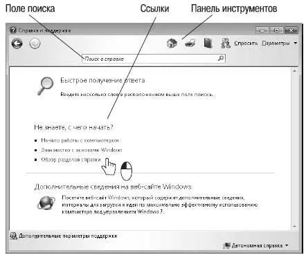 Например чтобы прочитать об основных приемах работы в Windows щелкните на - фото 101