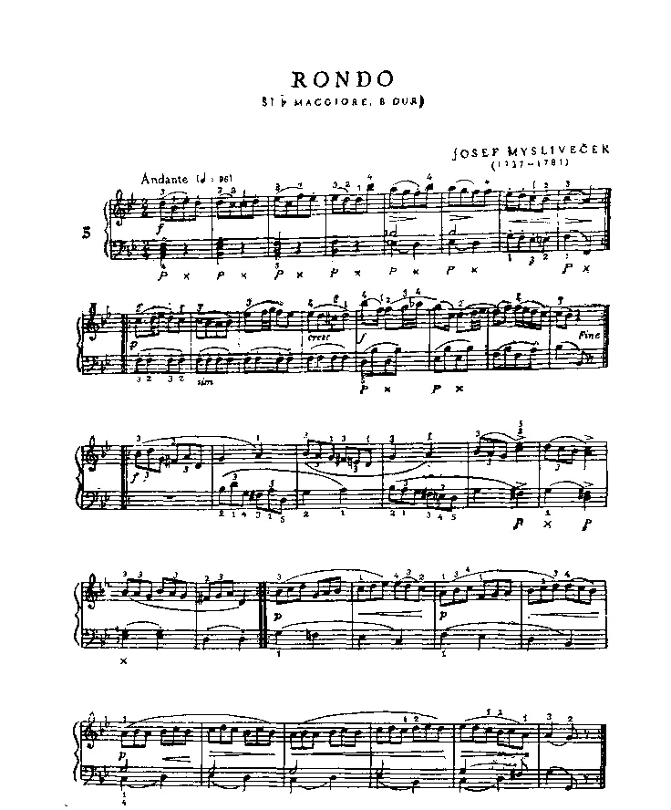Rondo Bdur Иозефа Мысливечка Да Иозеф Мысливечек был мельником с детства - фото 6
