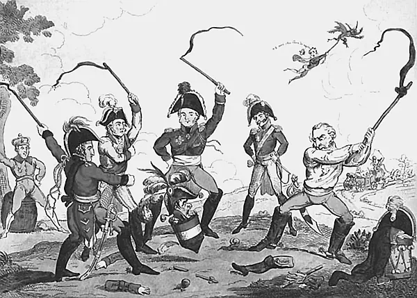 Избиение Наполеона Карикатура 1814 г Военные действия 1814 г во Франции - фото 158