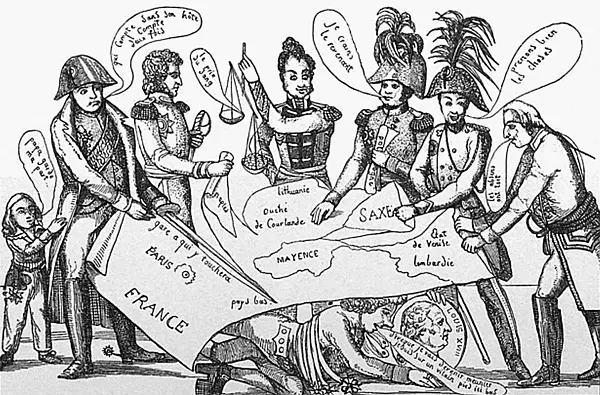 Раздел Европы Карикатура на участников Венского конгресса 1815 г 13 25 - фото 164