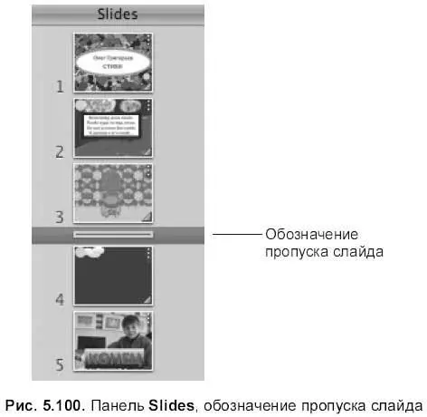 Обозначение пропуска слайда Для пропуска слайда используется команда - фото 740