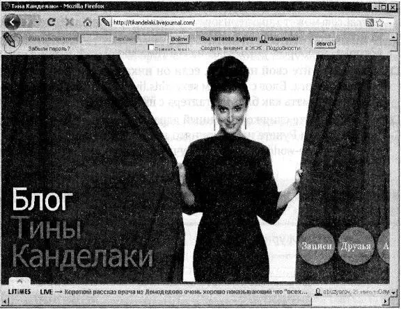 Рис 310Блог Тины Канделаки в ЖЖ В русскоязычном сегменте Интернета - фото 111