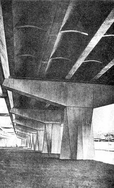 Эстакада на автостраде Виа Фламиниа около Рима Инженер ПЛ Нерви 1958 год - фото 228