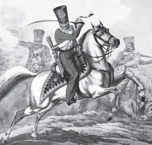 Рядовой Лгв Гусарского полка Литография Л Белоусова Кон 1820 нач - фото 58