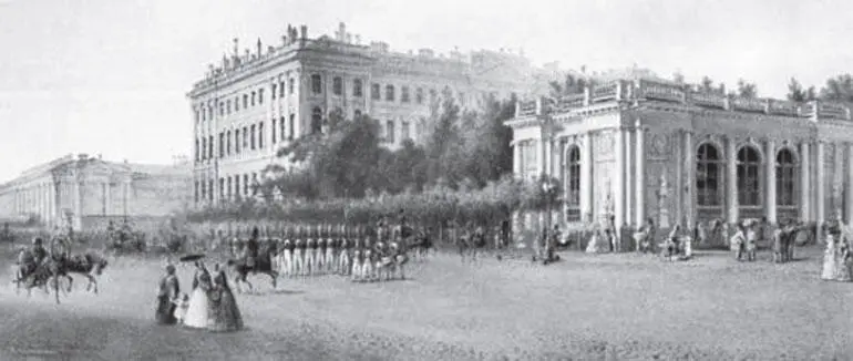 Невский проспект у Аничкова дворца Худ С Садовников 1840е гг Вид - фото 160