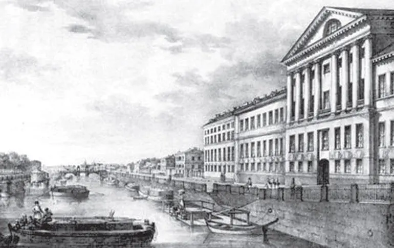 Вид Фонтанки от Измайловского моста Рисунок ЕИ Есакова с оригинала КП - фото 166
