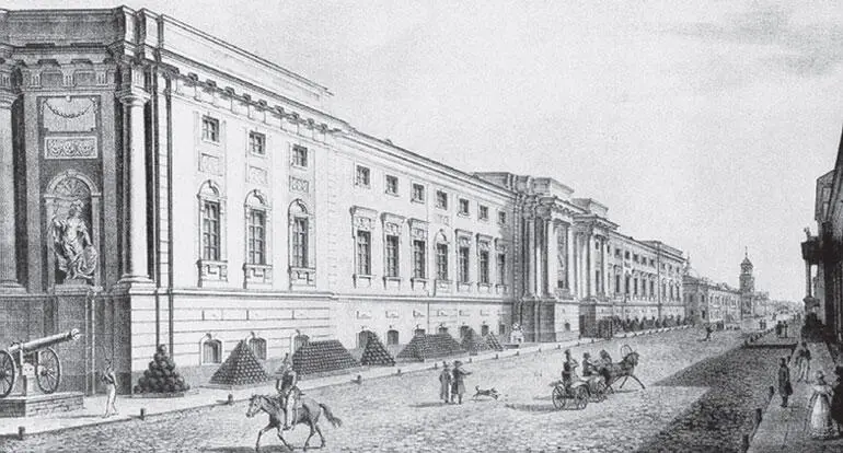 Вид Старого Арсенала Литография СФ Галактионова 1822 г Лгв 1я - фото 176