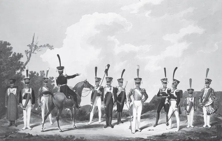Обмундирование Гвардейской пешей артиллерии Литография С Шифляра 1818 г При - фото 188