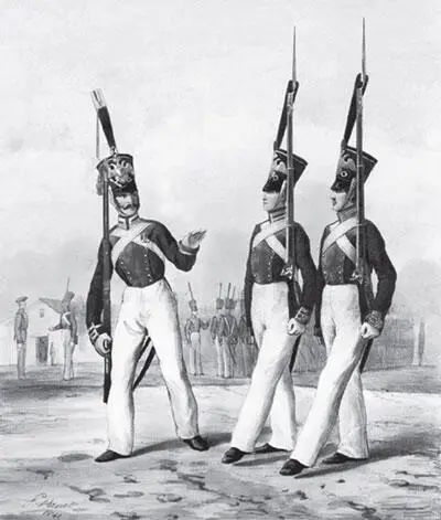 Унтерофицер и рядовые Лгв Литовского полка Худ О Верне 1841 г - фото 226