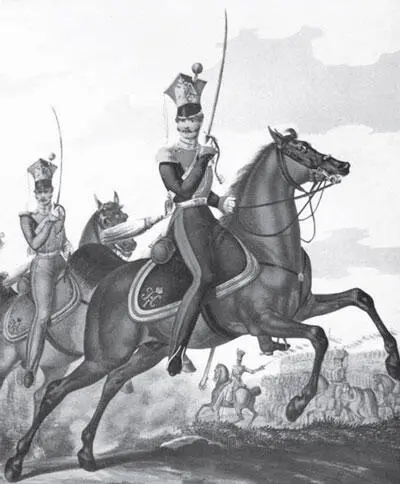 Штабофицер Лгв Уланского полка Литография ЛА Белоусова Начало 1830х - фото 285