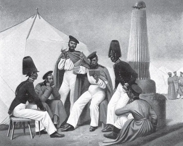 Нижние чины Лгв Финляндского полка в лагере Худ АИ Гебенс 1851 г Среди - фото 385