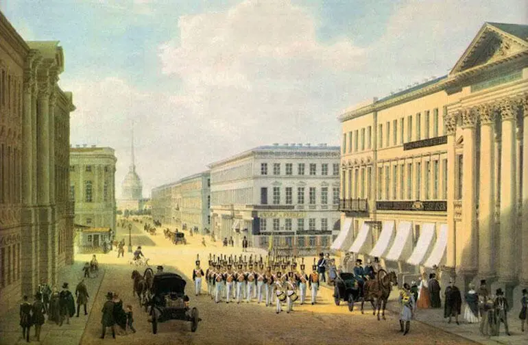 Невский проспект Гравюра неизв автора Лето 1844 г Елагиноостровская - фото 510