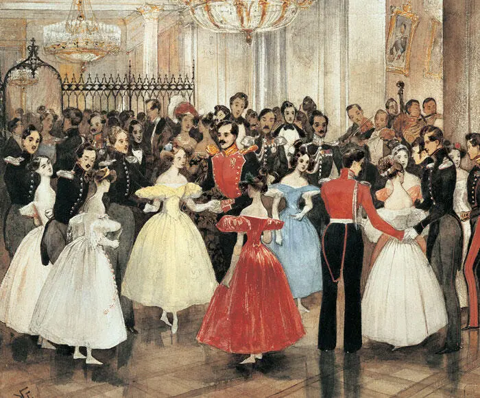 Бал у княгини Барятинской Акв ГГ Гагарина 1834 г Вид Аничкова моста - фото 514