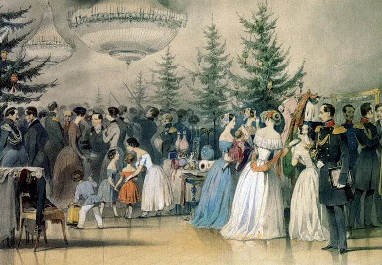 Рождественская елка в Аничковом дворце Акв АФ Чернышева После 1845 г - фото 516