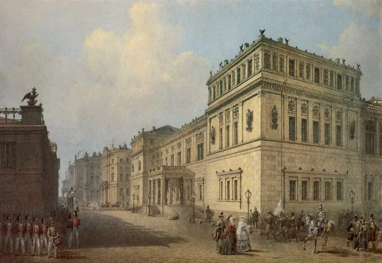 Вид здания Нового Эрмитажа с юговостока Худ ВС Садовников 1851 г - фото 518