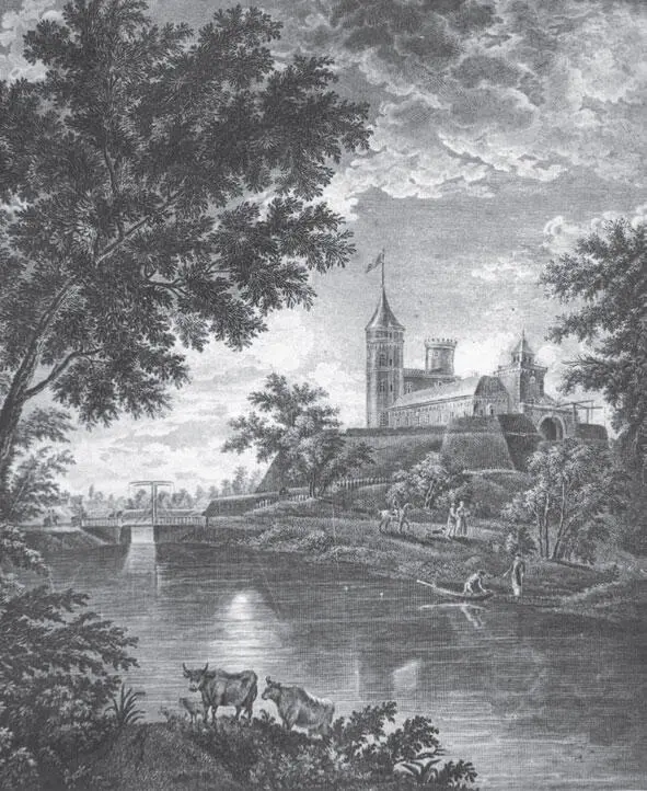 С Щедрин Вид крепости города Павловска при лунном сиянии 1800 год Гравюра - фото 162