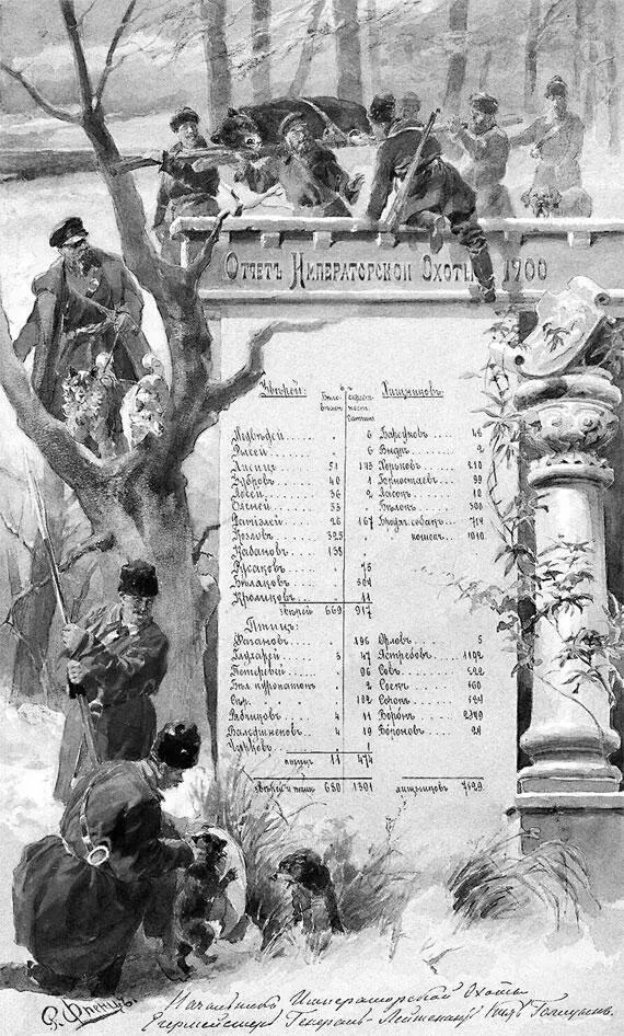 Отчет императорской охоты за 1900 г Охотничий трофей зубр Из - фото 135