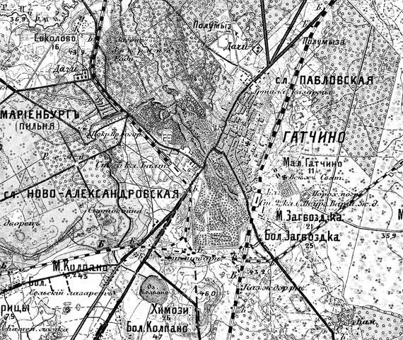 Гатчина Карта 1913 г Вот как пишет историк ЛС Георгиевская Охранять и - фото 175