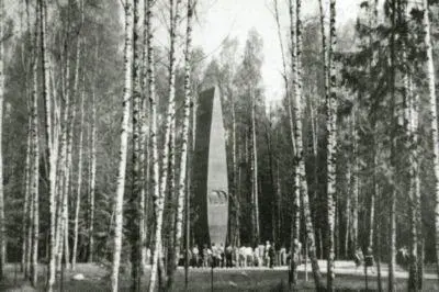 Родные и близкие Юрия Гагарина и Владимира Серегина у монумента на месте их - фото 57