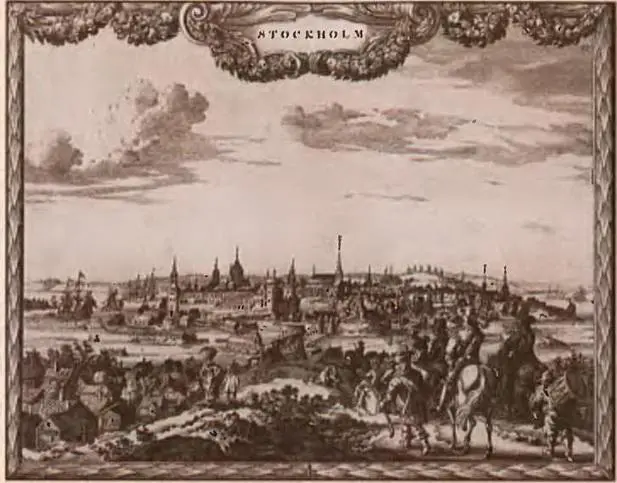 Стокгольм в XVII в Королевский дворец в Стокгольме Гравюра 1883 г - фото 49