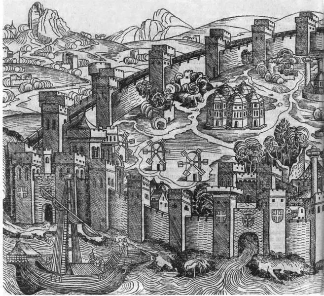 Константинополь Гравюра Всемирной хроники Гартмана Шеделя 1493 - фото 9